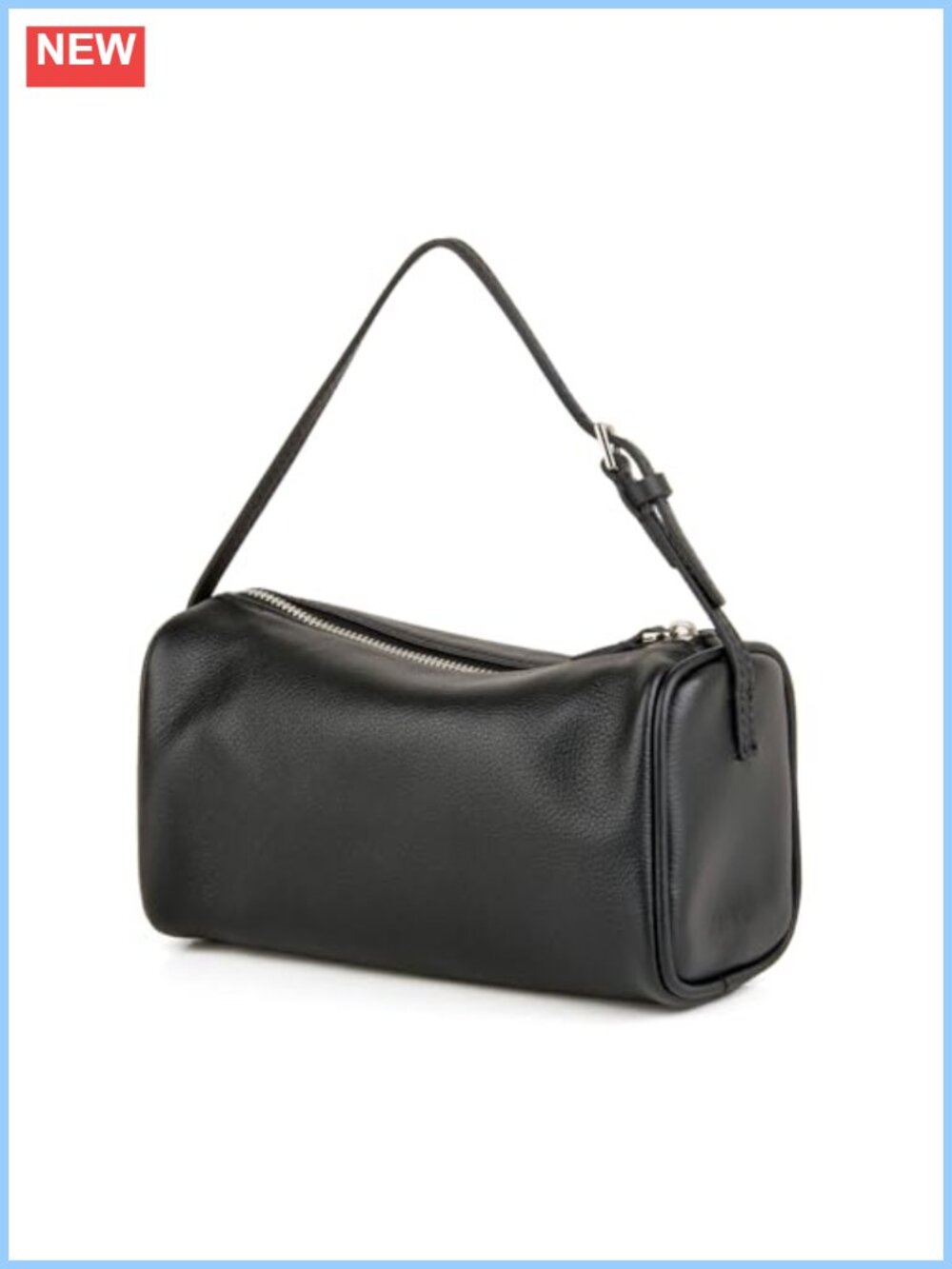 Full-Grained Leather Crossbody Hobo Bag Handmade Stitching